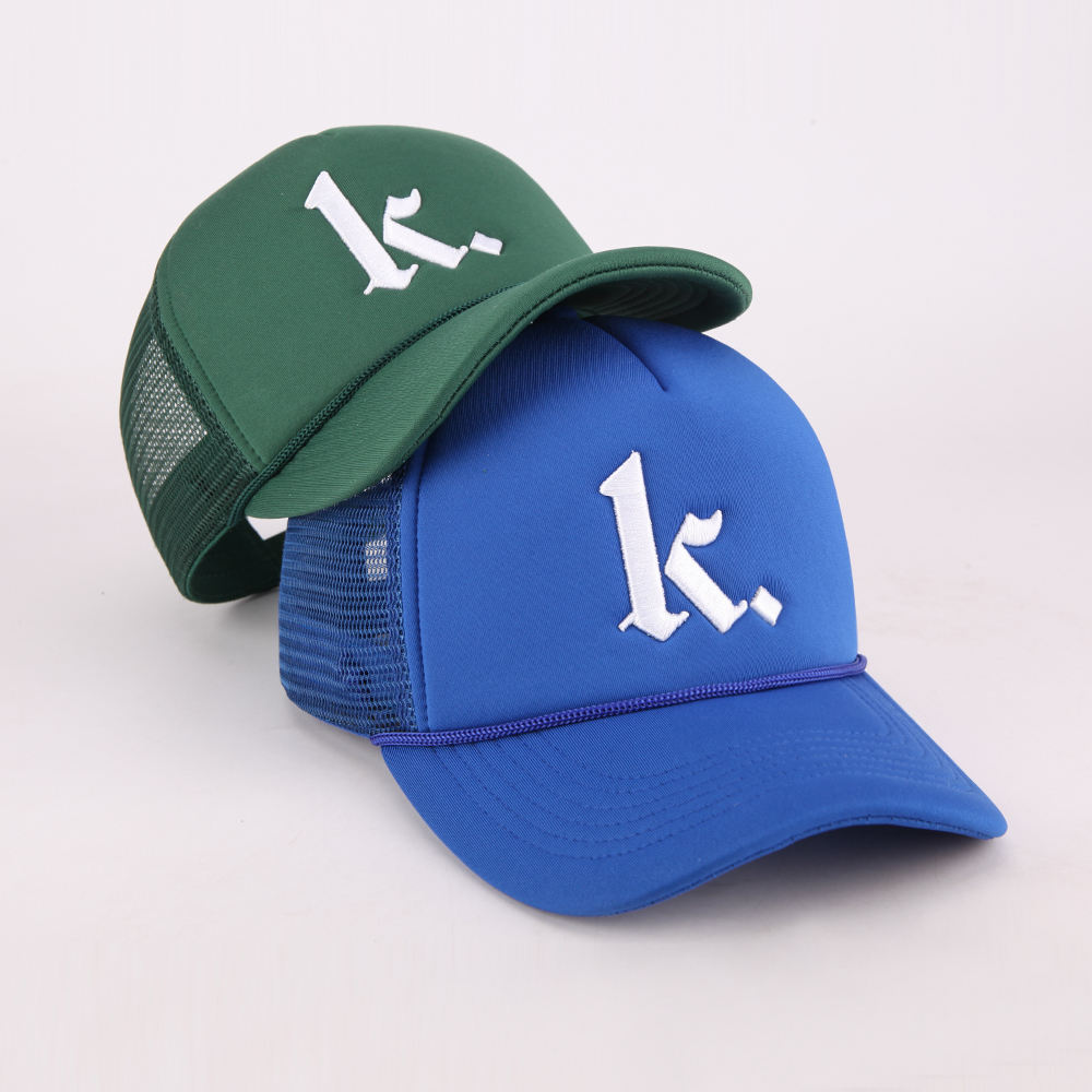 3D Letter Embroidered Foam Mesh Rope Trucker Hat