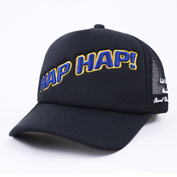 Black HAP HAP 3D Embroidered Foam Trucker Hat