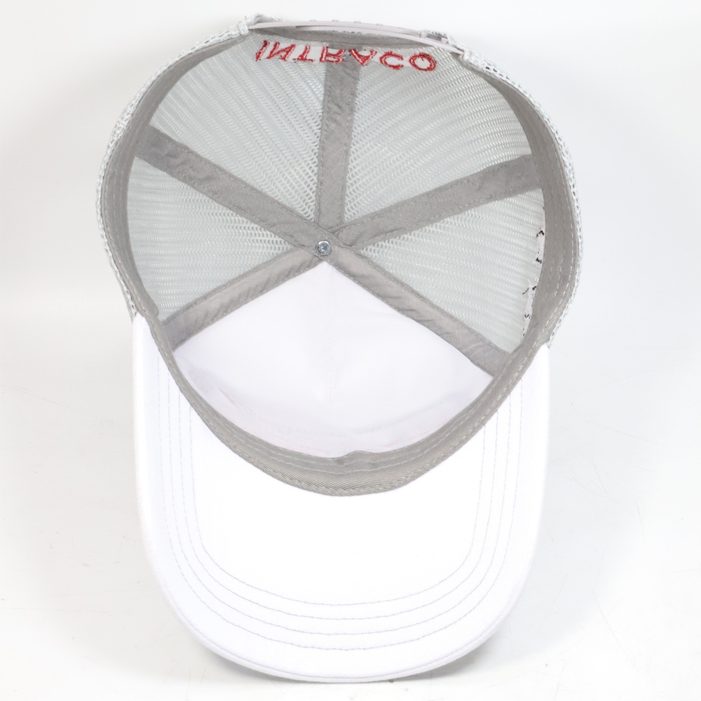 Intrado Racing White Foam Trucker Cap with 3D Embroidered Logo