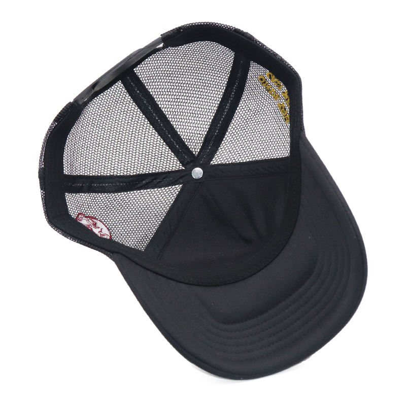 Black Foam Trucker Cap with Bold 3D Embroidered Slogan Logo