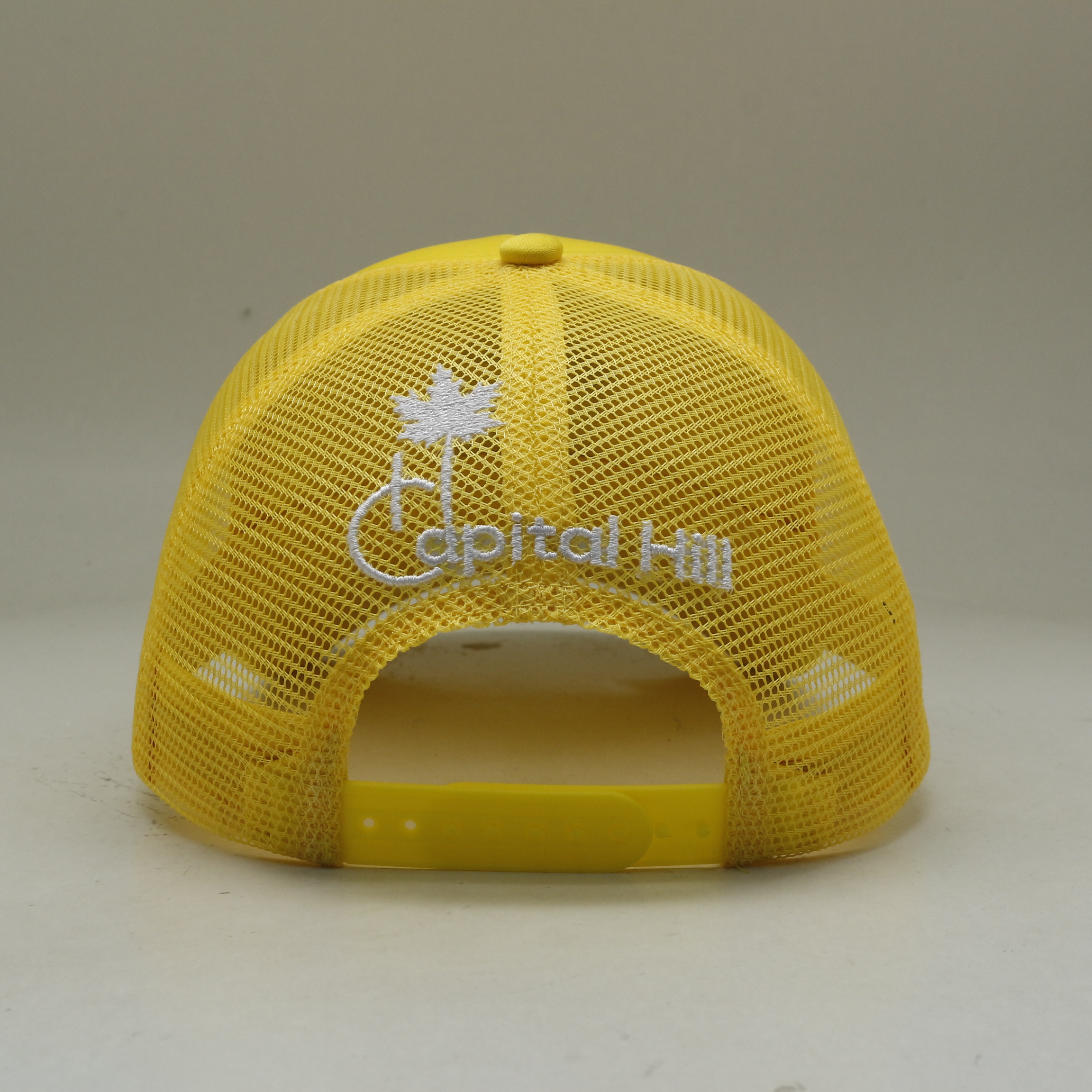 Yellow Mesh Bulldog Cap – Embroidered Foam Front Trucker Hat