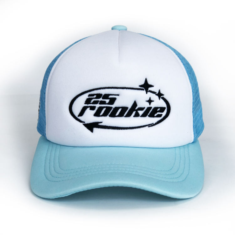 5 Panel Foam Trucker Hat with Flat Embroidered Logo