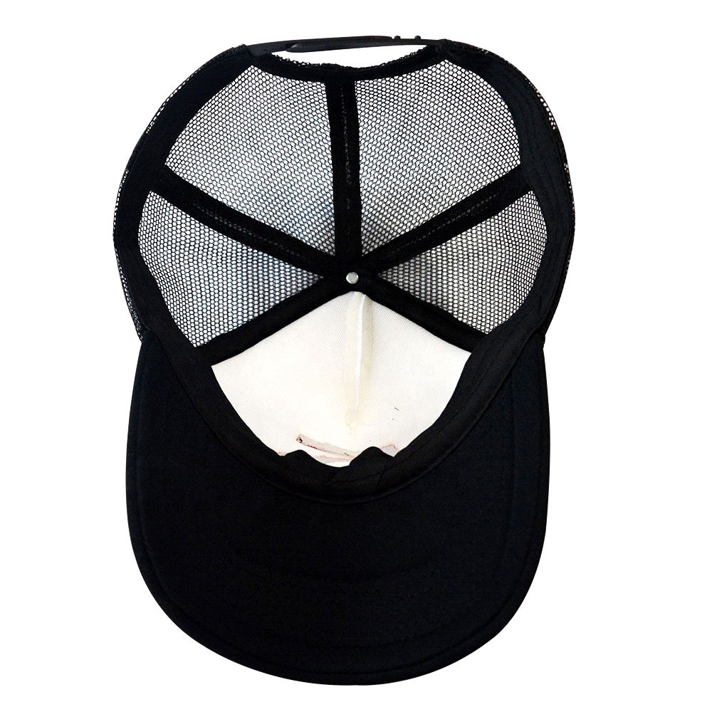 Black Foam Trucker Hat with Red Number 5 Flat Embroidery