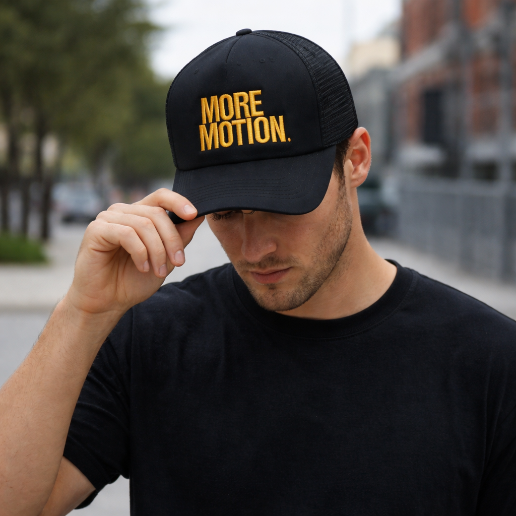 Bold Letter Foam Trucker Hat with Mesh Back – Black & Blue Color Options