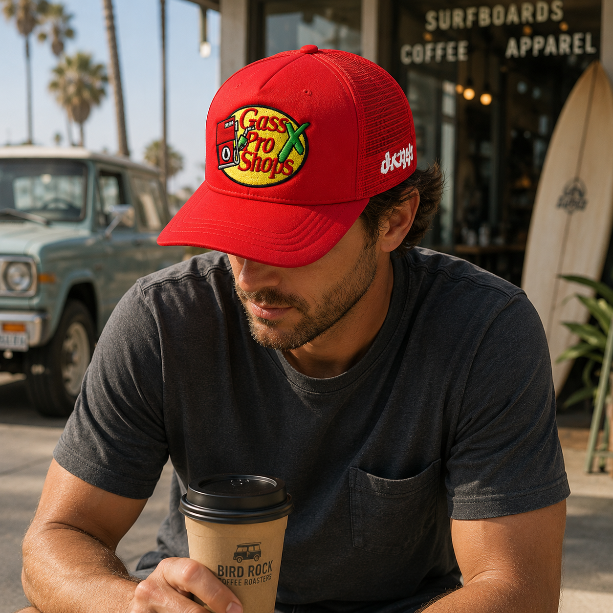 Red Cass Pro Shops Fishing Graphic Foam Mesh Trucker Cap