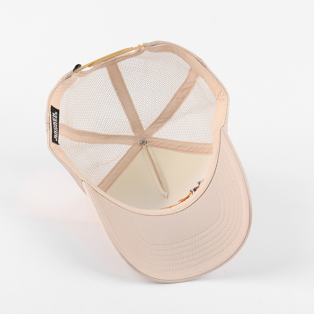 Skull Flame Embroidered Foam Mesh Trucker Cap