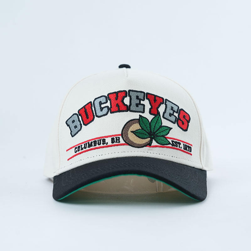 Two Tone Cotton Twill Baseball Cap with Buckyes Embroidered Logo