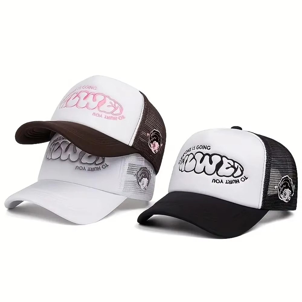 5 Panel High Quality Foam Trucker Hat with Mesh Back and Embroidered Logo