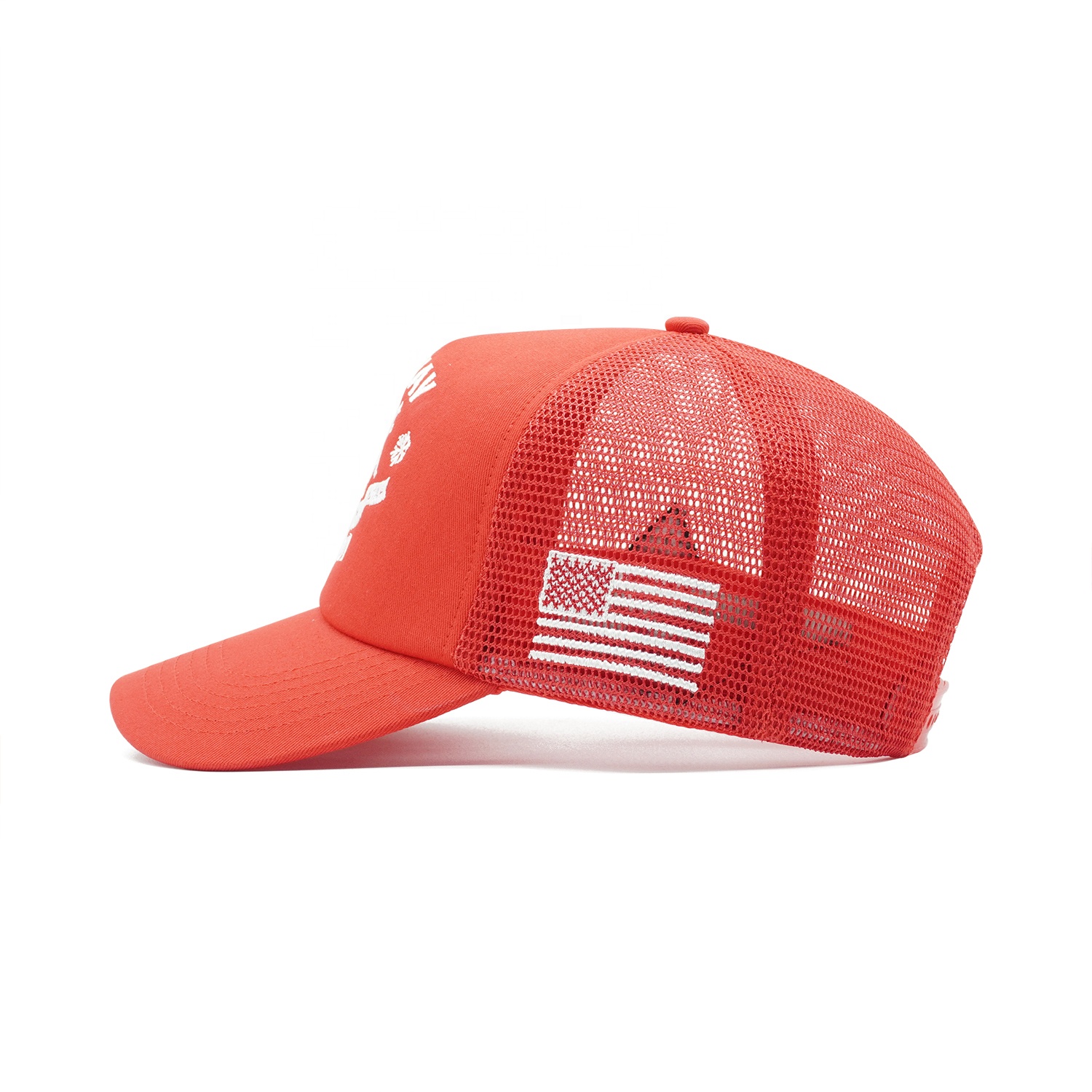 Canyon Cowboy Red Mesh Trucker Cap – Western 5-Panel Snapback Hat