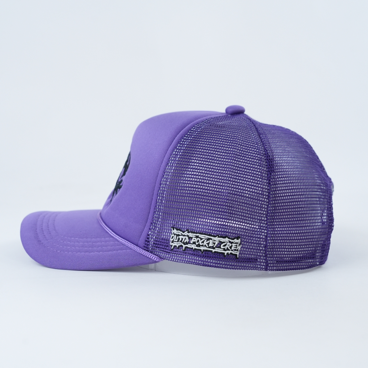 Metal-Inspired Graphic Foam Mesh Cap – Bold 5 Panel Curved Trucker Design
