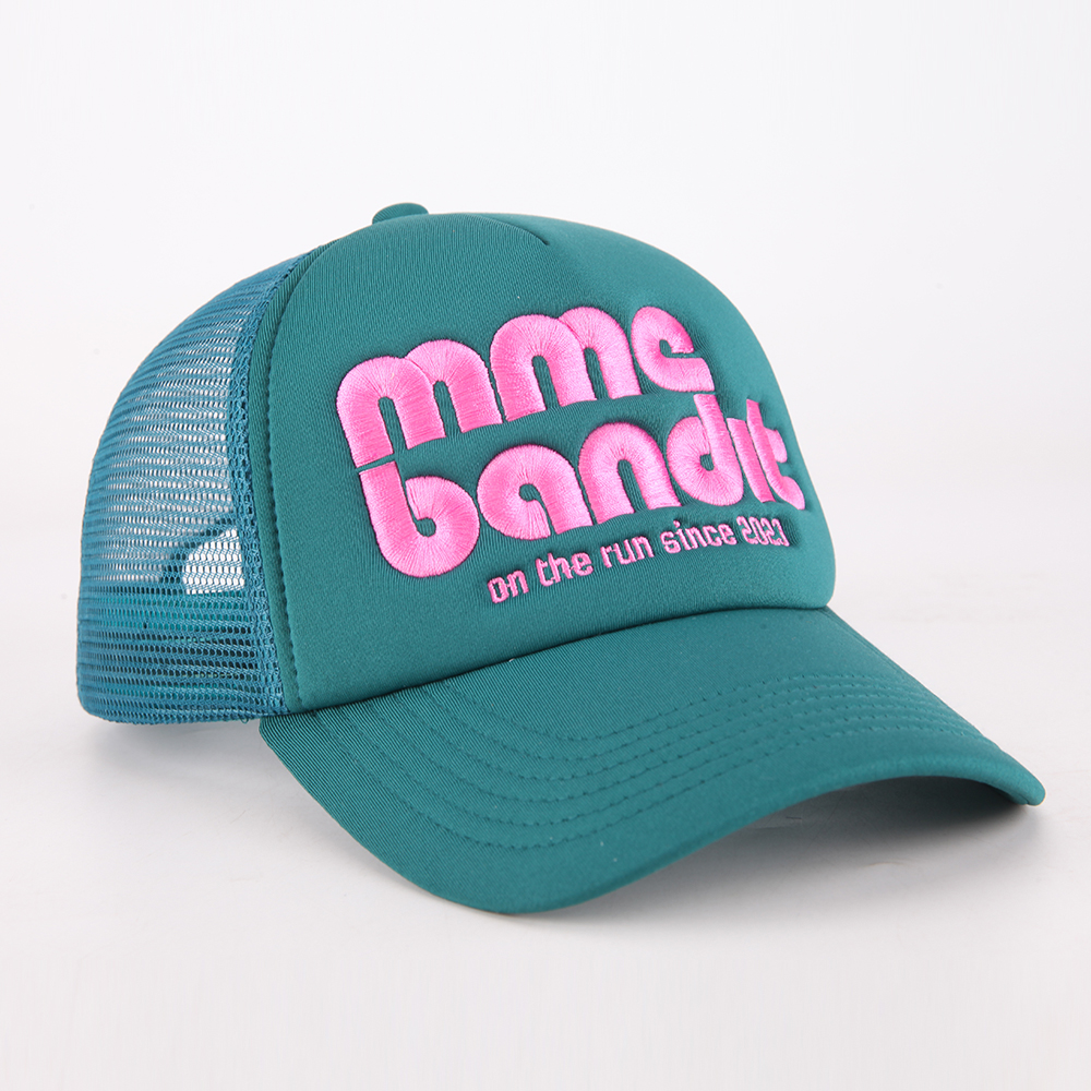 MME Bandit Pink Embroidered Foam Trucker Hat