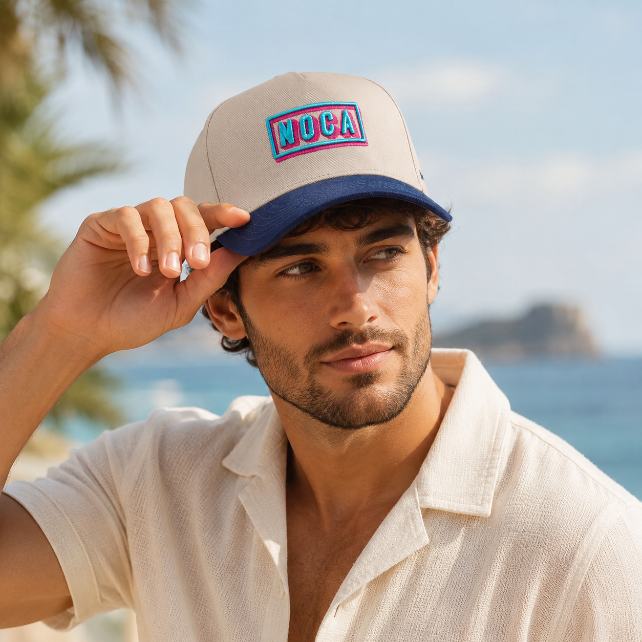 Two-Tone NOCA Embroidered Cotton Twill Baseball Cap