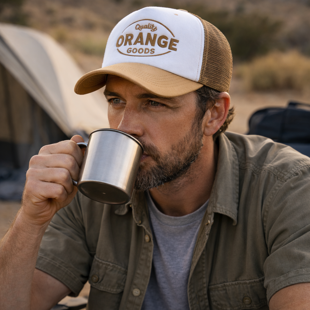 Vintage Style Mesh Trucker Hat with Curved Brim