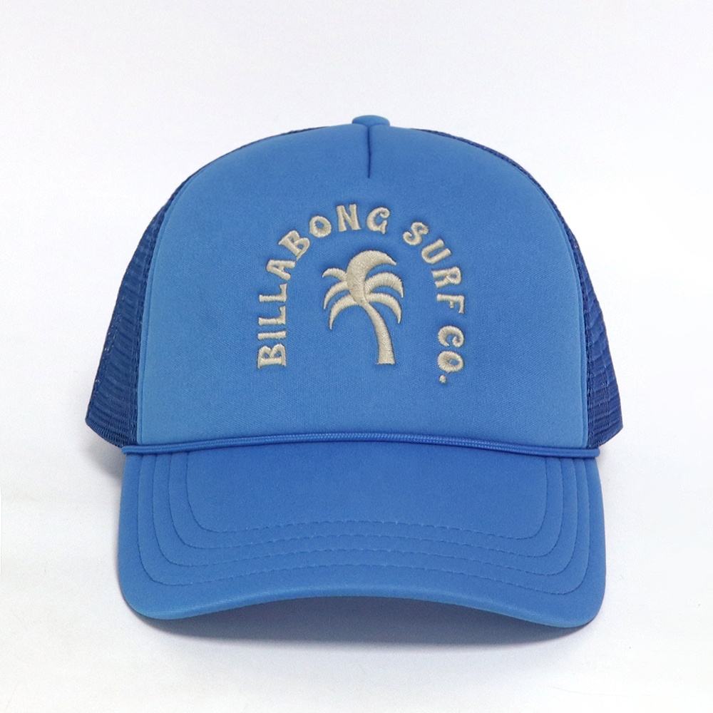 Blue Foam Trucker Cap with 3D Embroidered Logo Mesh Back Adjustable Snapback Hat