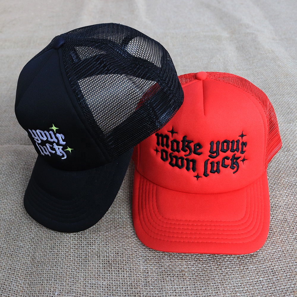 Make Your Own Luck Embroidered Foam Mesh Trucker Hat