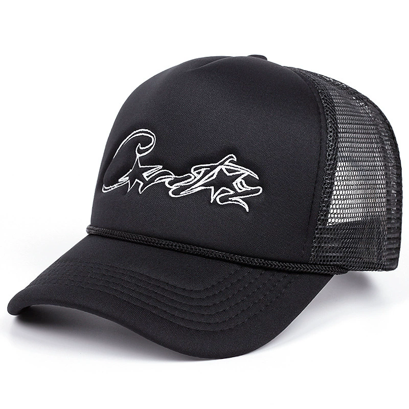Foam Front Mesh Trucker Hat with Star Logo Embroidery