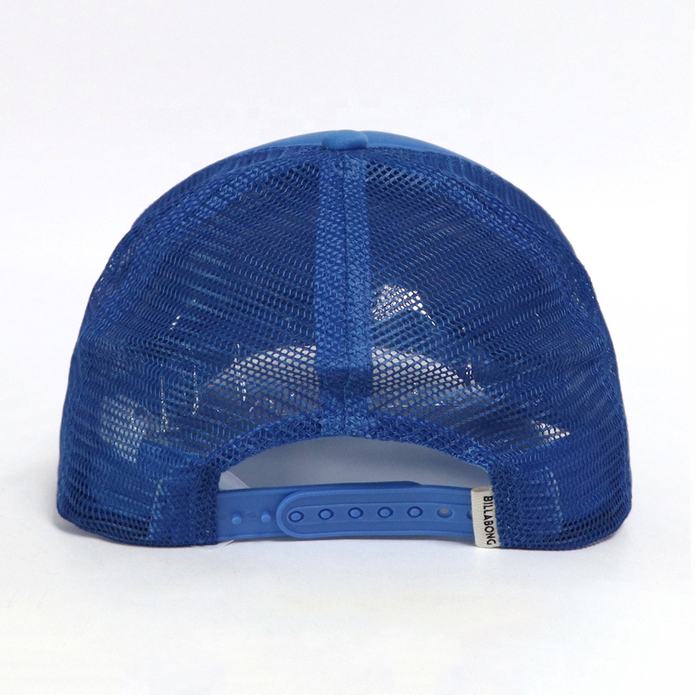 Blue Foam Trucker Cap with 3D Embroidered Logo Mesh Back Adjustable Snapback Hat