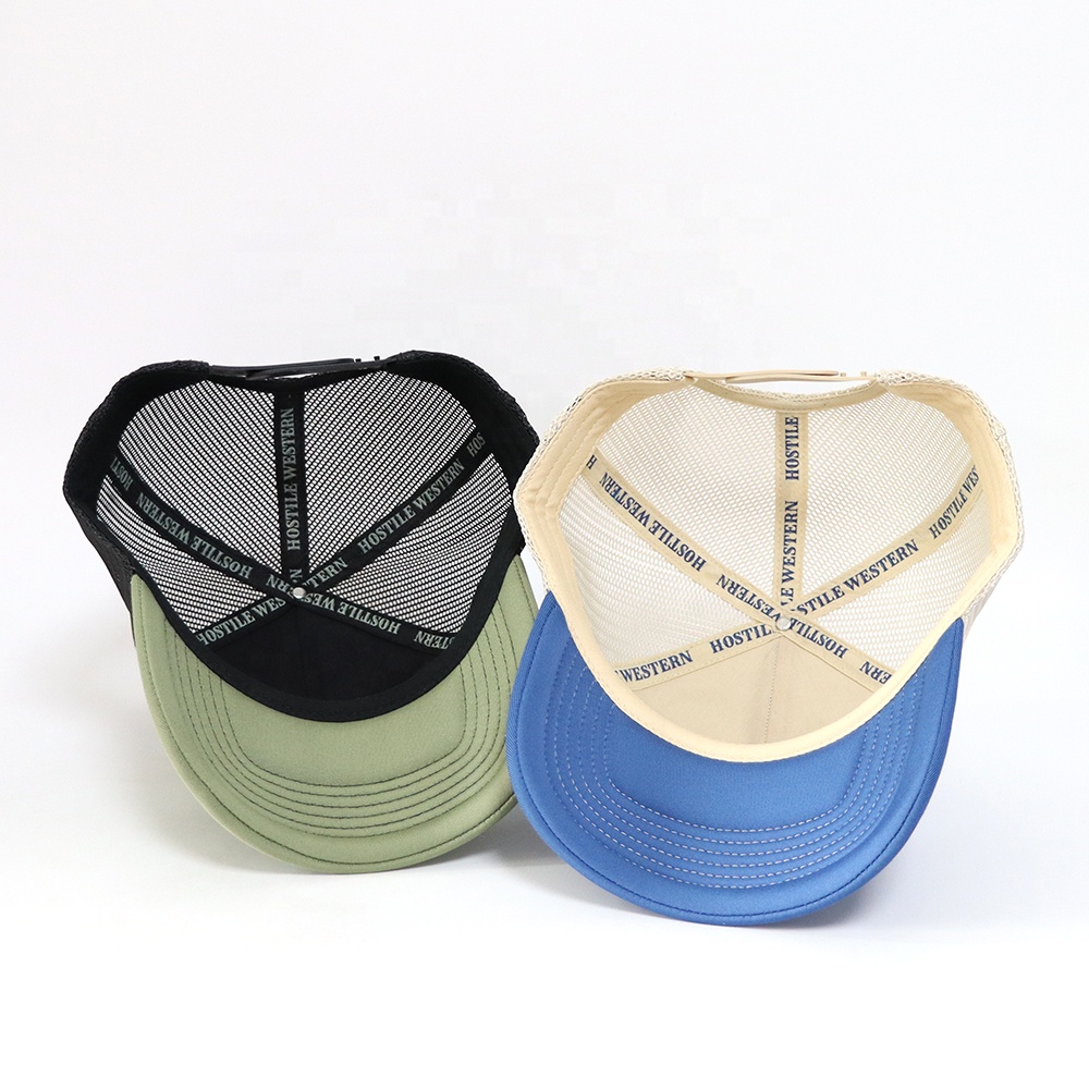 Western Style Embroidered Foam Trucker Hat with Mesh Back and Curved Brim