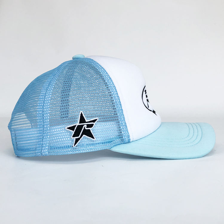 5 Panel Foam Trucker Hat with Flat Embroidered Logo