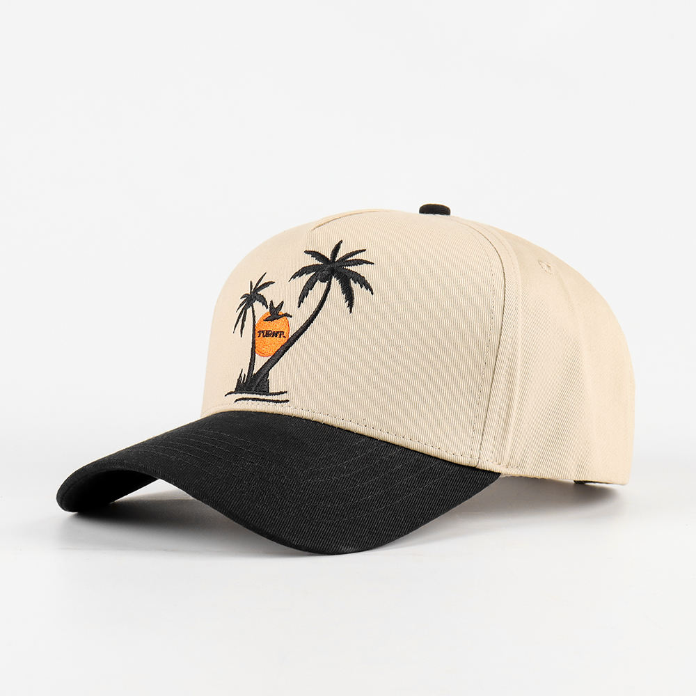 Tropical Thirst Cream and Black Two-Tone Embroidered Baseball Cap
