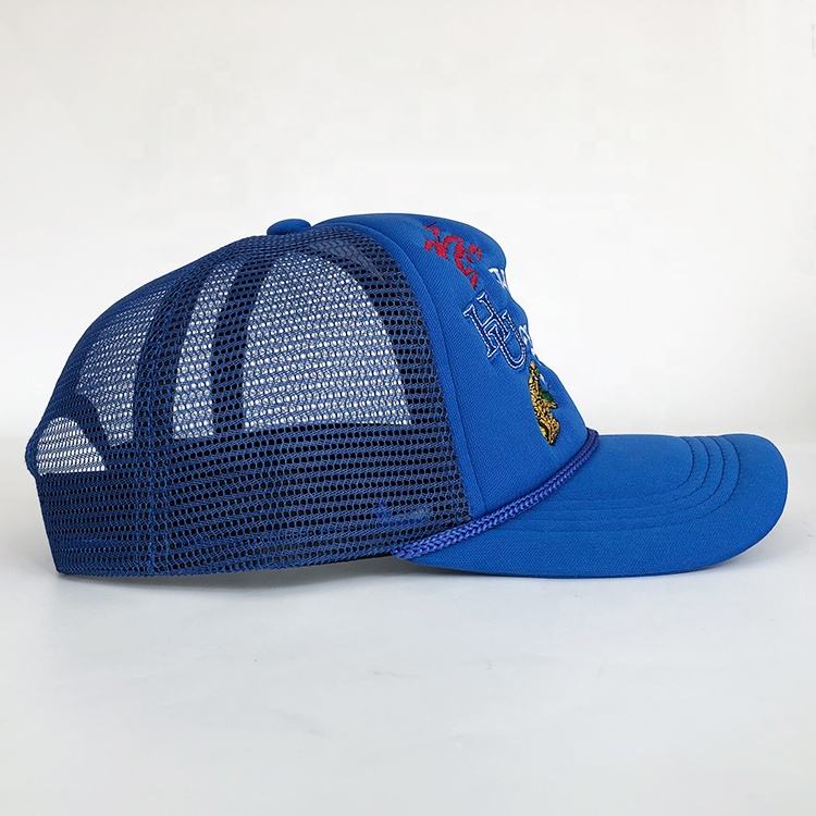 Royal Blue HBCU Multi Logo Embroidered Foam Trucker Hat with Rope Detail