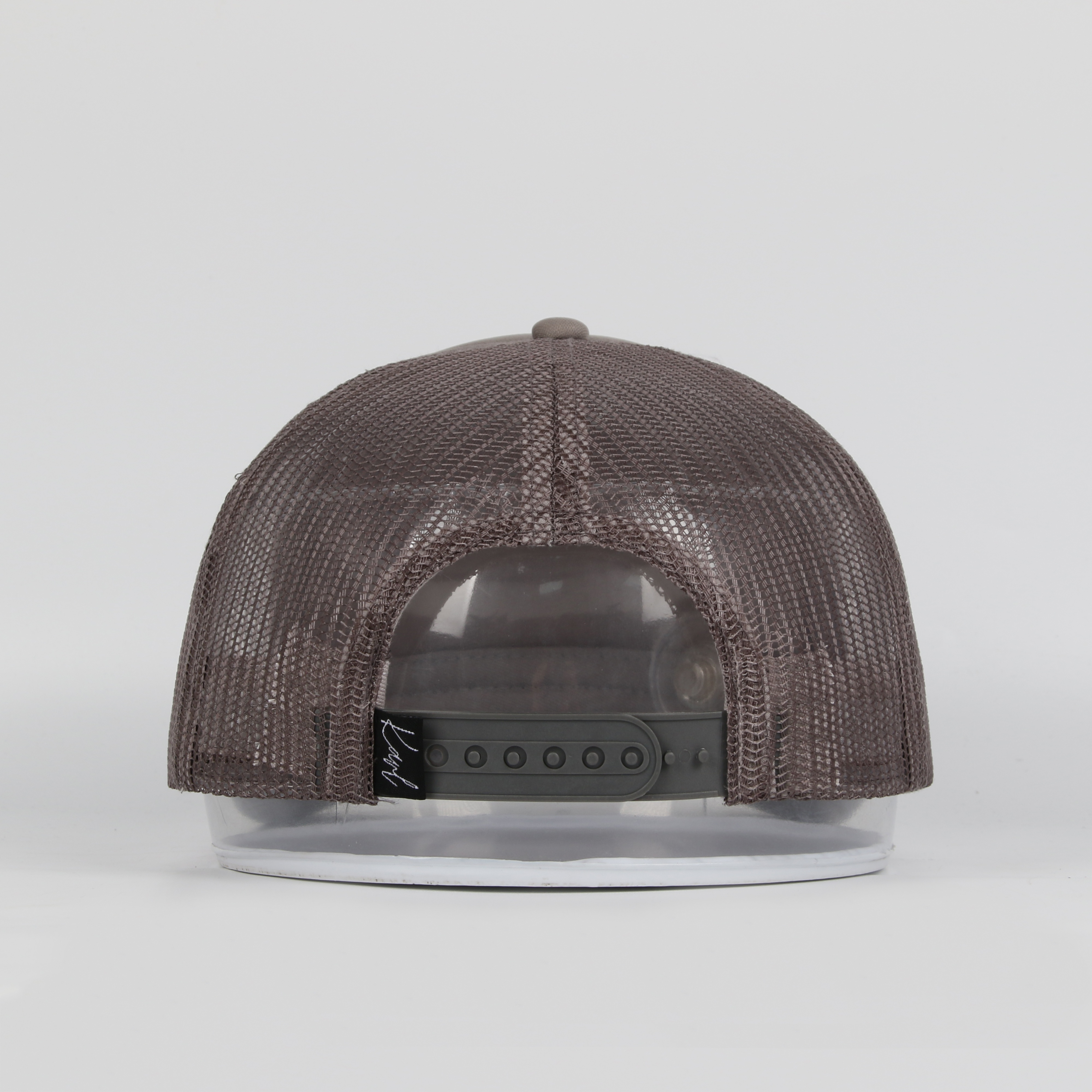 Karl Taupe Foam Mesh Trucker Hat with Flat Embroidery