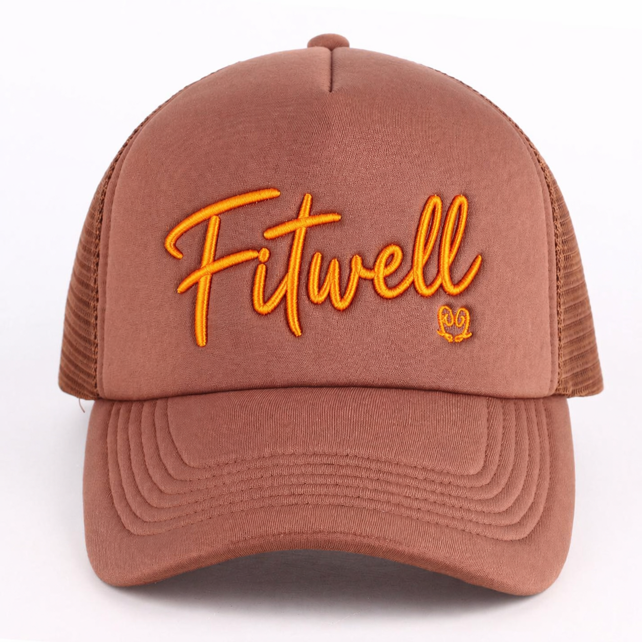 Two-Tone Script Logo Foam Mesh Trucker Cap