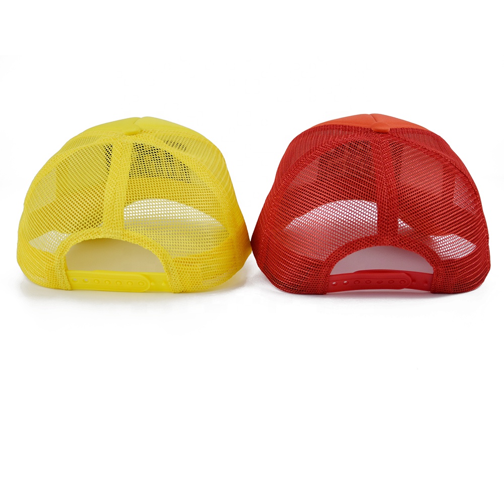 Two-Tone Foam Front Mesh Trucker Cap with Flat Embroidery Logo