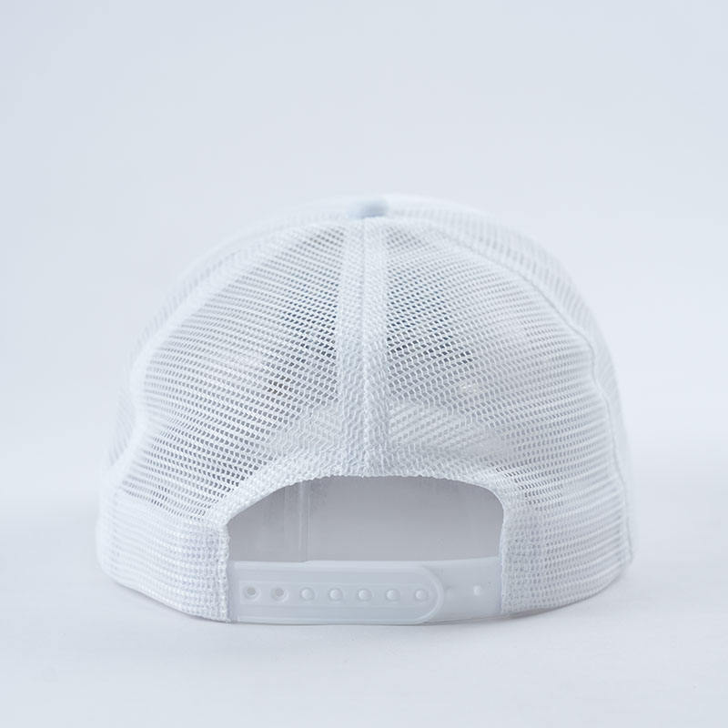 White Slogan Foam Trucker Cap with Mesh Back and Rope Detail