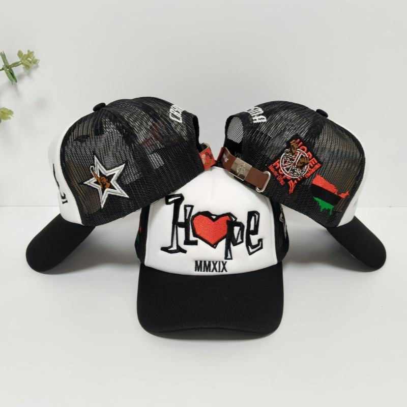 Embroidered Foam Front Mesh Trucker Hat with Flat Brim