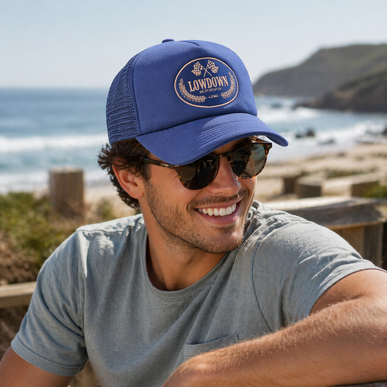 Lowdown Motorsport Logo Foam Trucker Cap Mesh Back Casual Hat