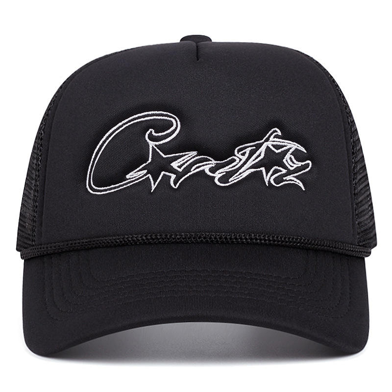 Foam Front Mesh Trucker Hat with Star Logo Embroidery