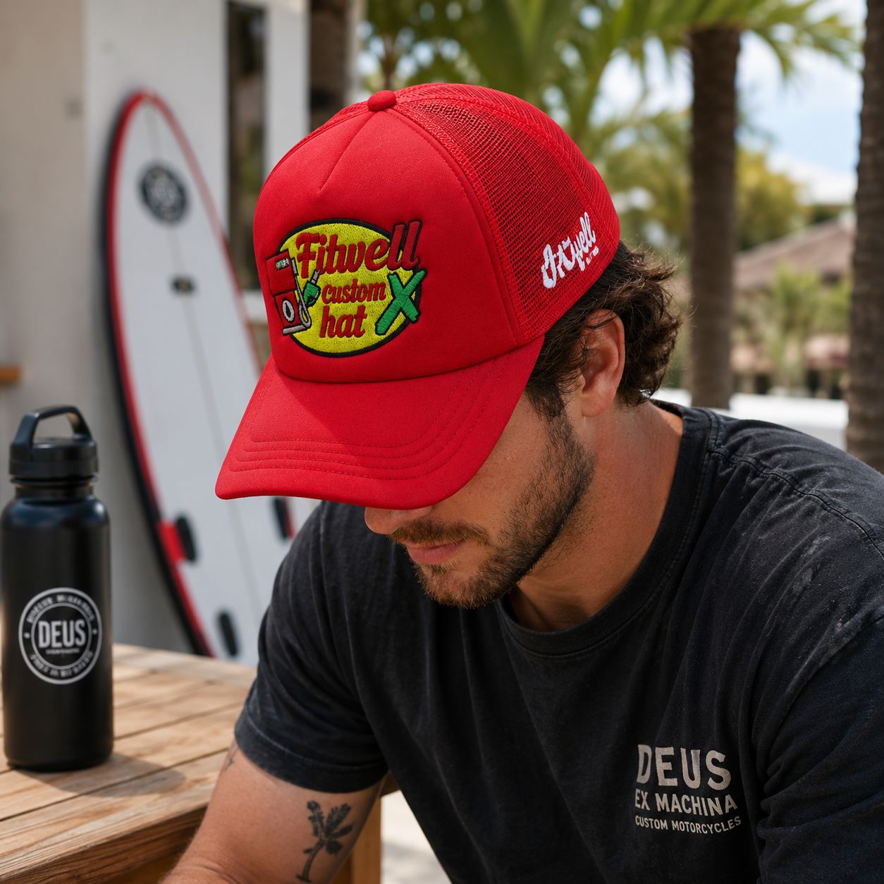 Red Cass Pro Shops Fishing Graphic Foam Mesh Trucker Cap