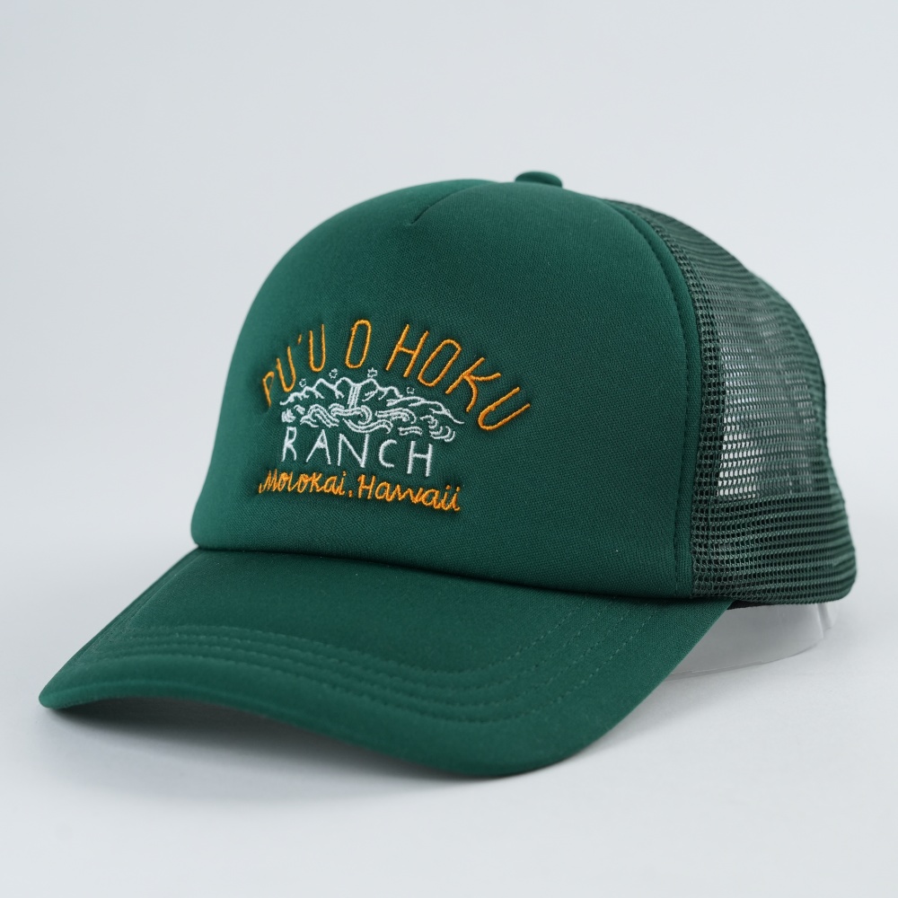 Forest Green Foam Trucker Hat with Ranch Embroidery