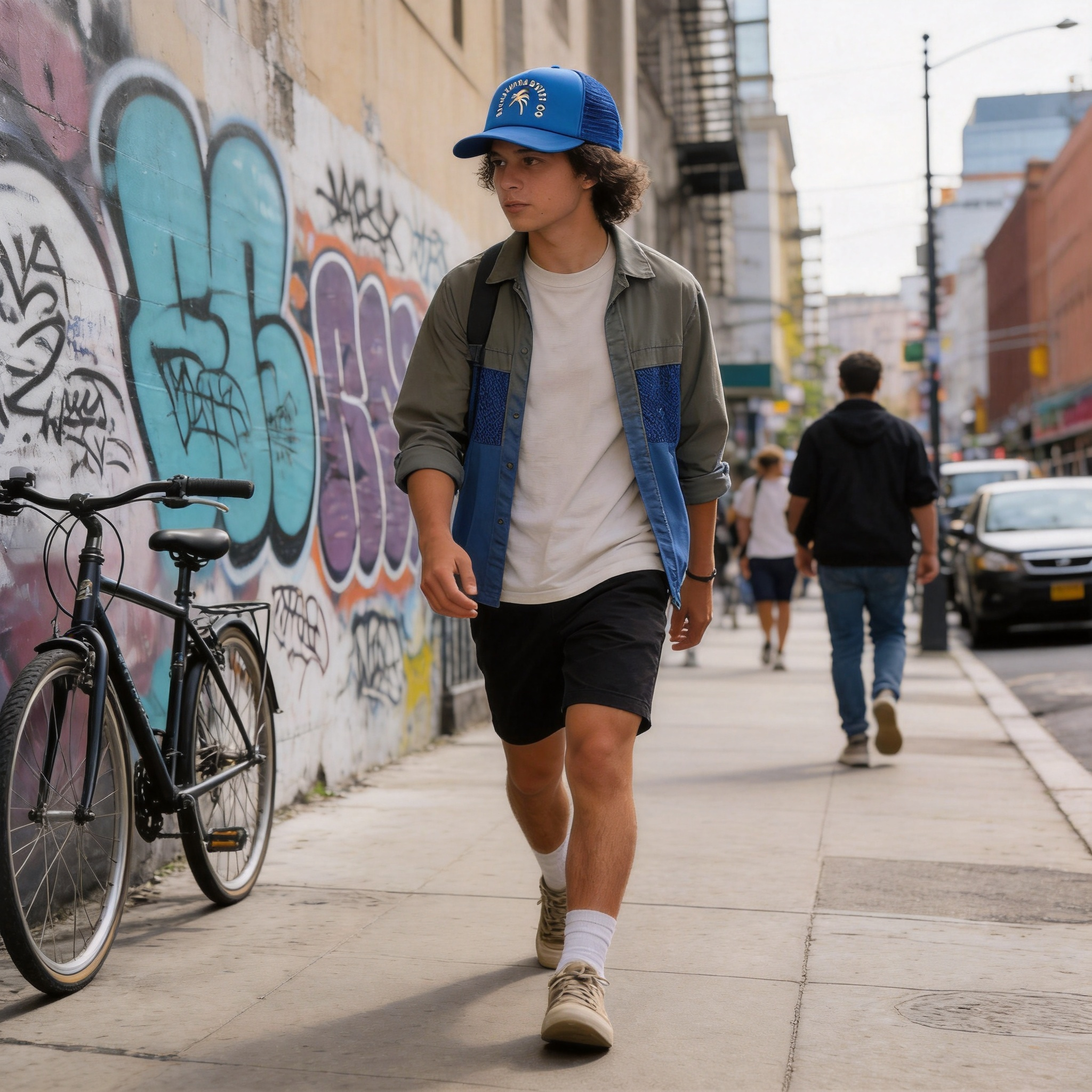 Blue Foam Trucker Cap with 3D Embroidered Logo Mesh Back Adjustable Snapback Hat