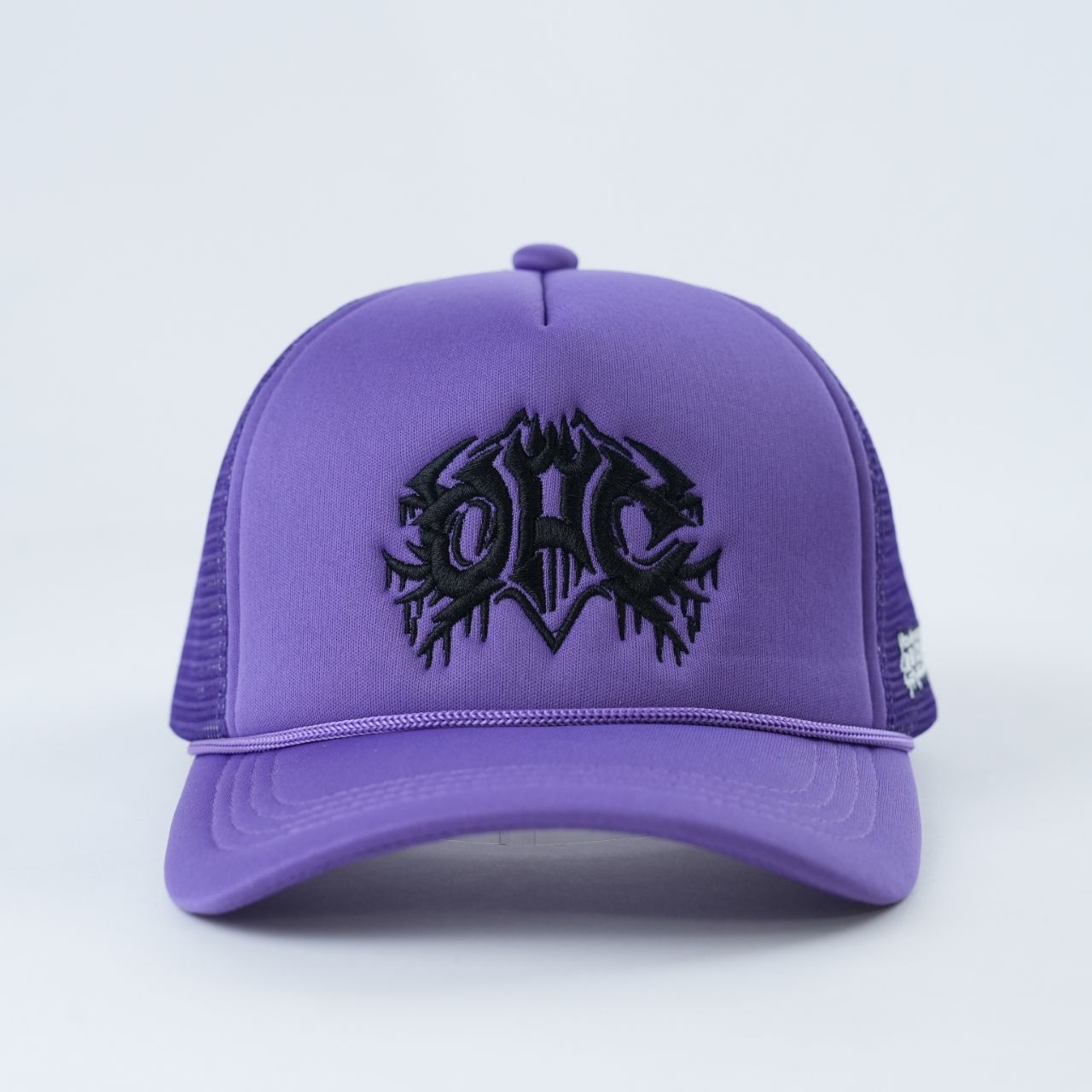 Foam Front Mesh Back Trucker Cap with Gothic Embroidery Design