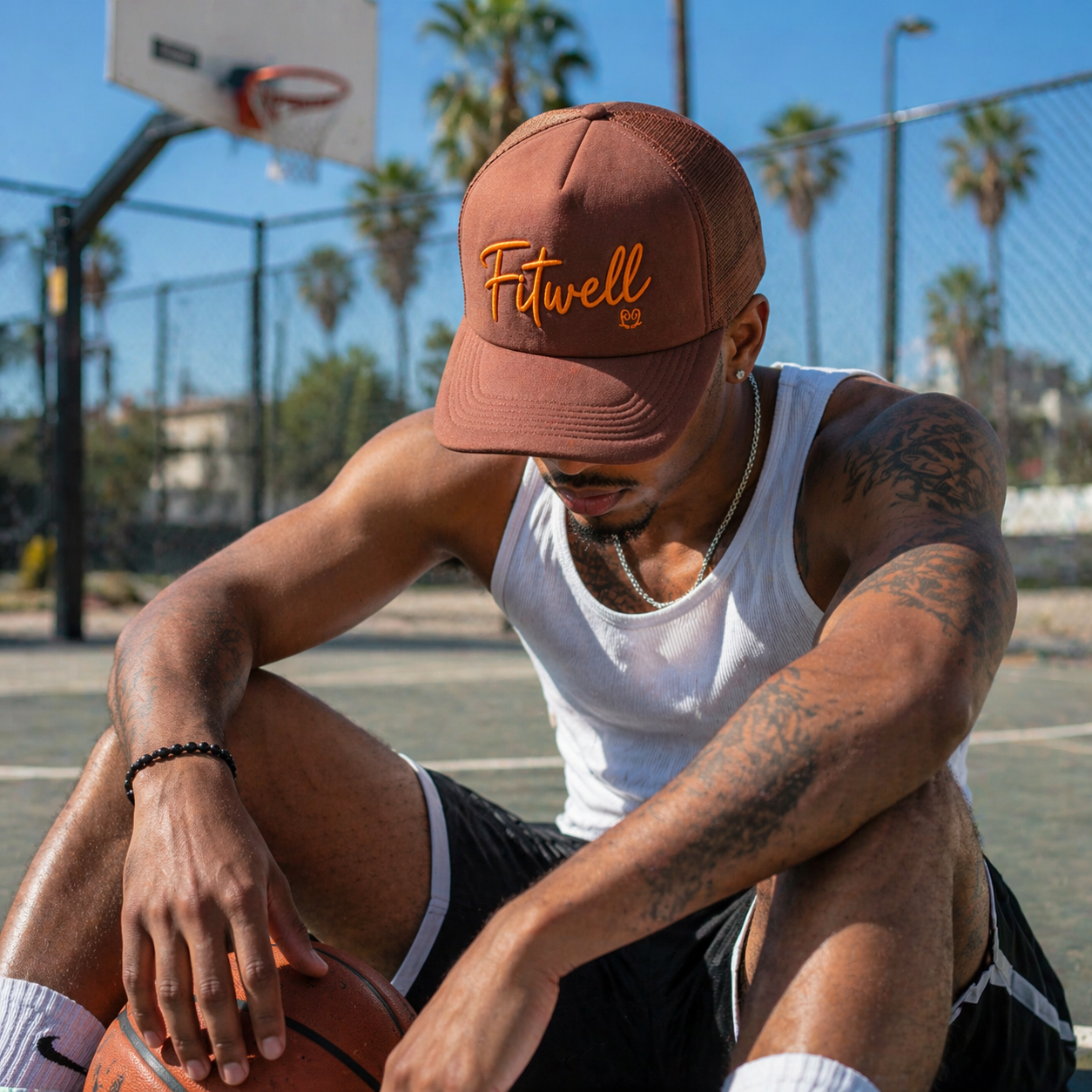 Two-Tone Script Logo Foam Mesh Trucker Cap