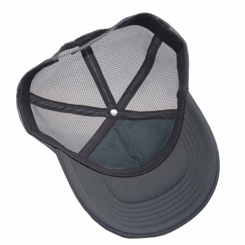 Grey Los Angeles Script Embroidered Mesh Trucker Cap with Angel Graphic