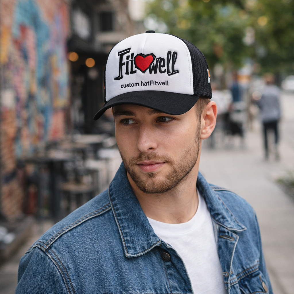 Embroidered Foam Front Mesh Trucker Hat with Flat Brim