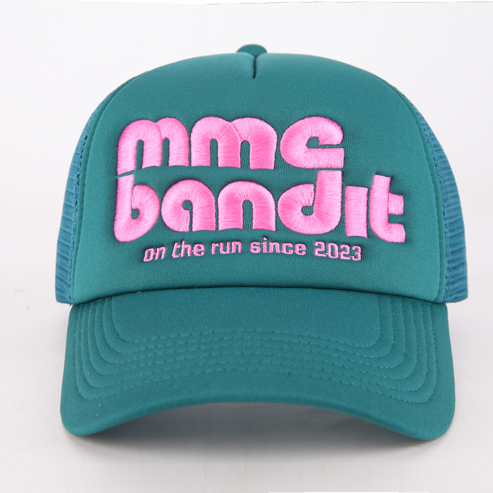 MME Bandit Pink Embroidered Foam Trucker Hat