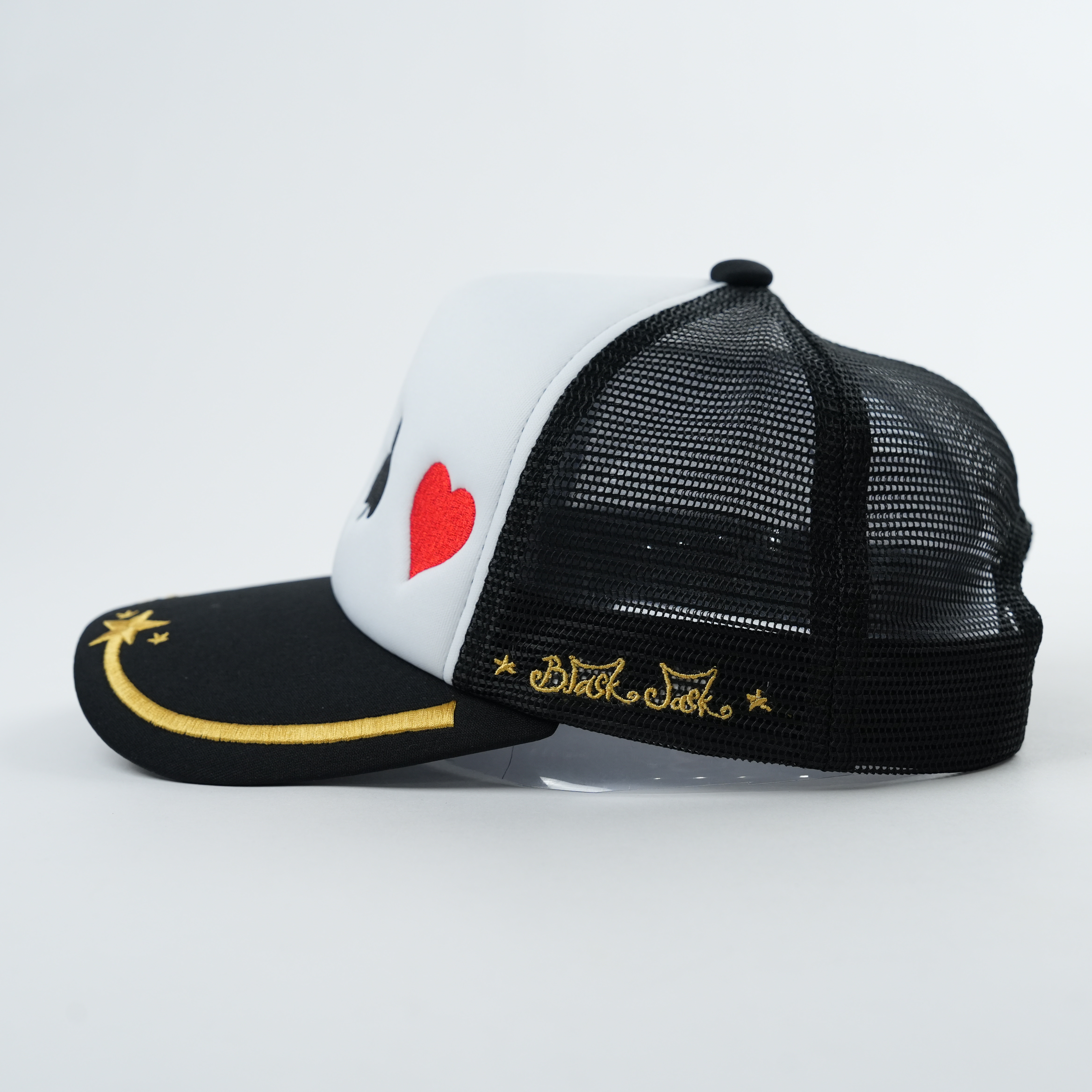 Poker Card Embroidery Foam Trucker Cap Mesh Back Adjustable Hat