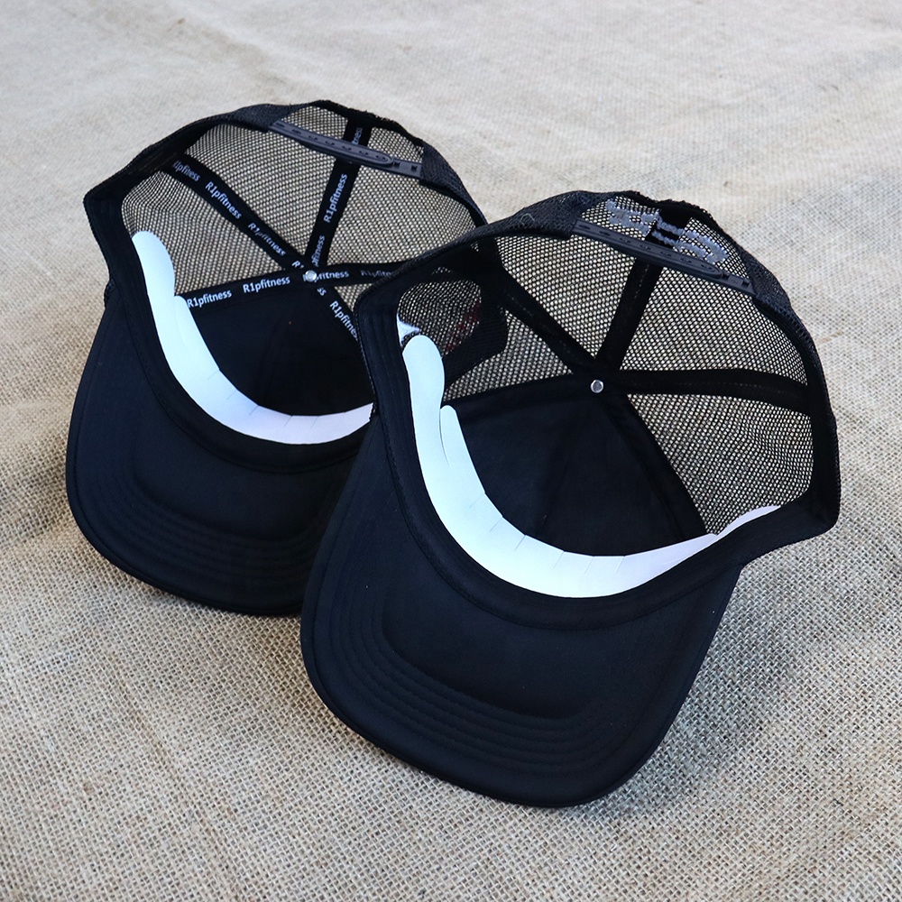 Black Foam Mesh Trucker Cap with RIPFITNESS & SCHEME Embroidered Logo