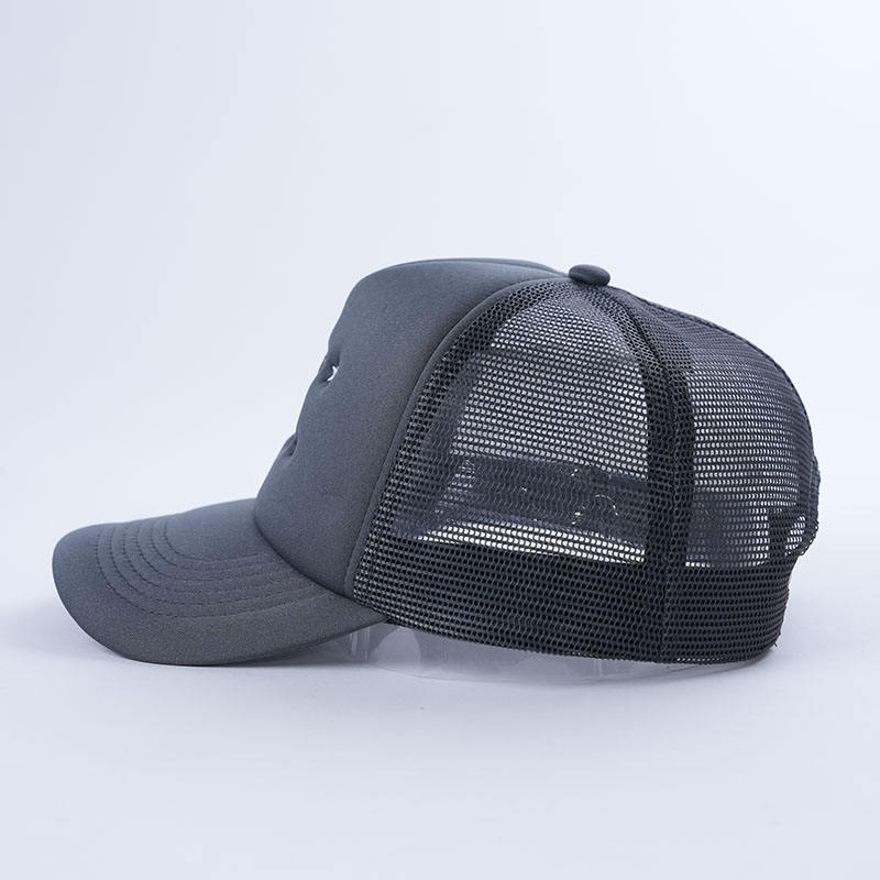 Charcoal Foam Trucker Hat with Teddy Bear Star Embroidery