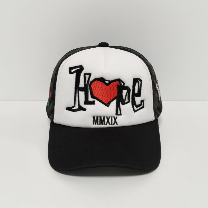 Embroidered Foam Front Mesh Trucker Hat with Flat Brim