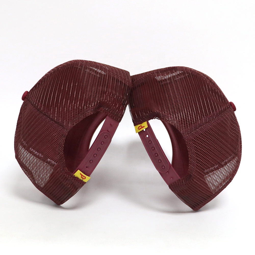 Burgundy Mesh-Back Trucker Cap with Raised Make Your Own Luck Embroidery