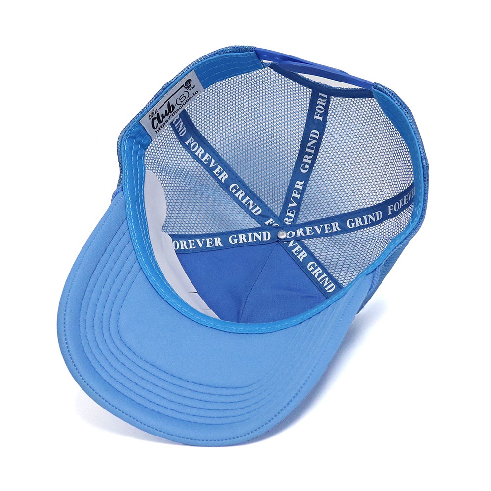 Blue BOGEY GANG Embroidered Mesh Trucker Hat with Curved Brim
