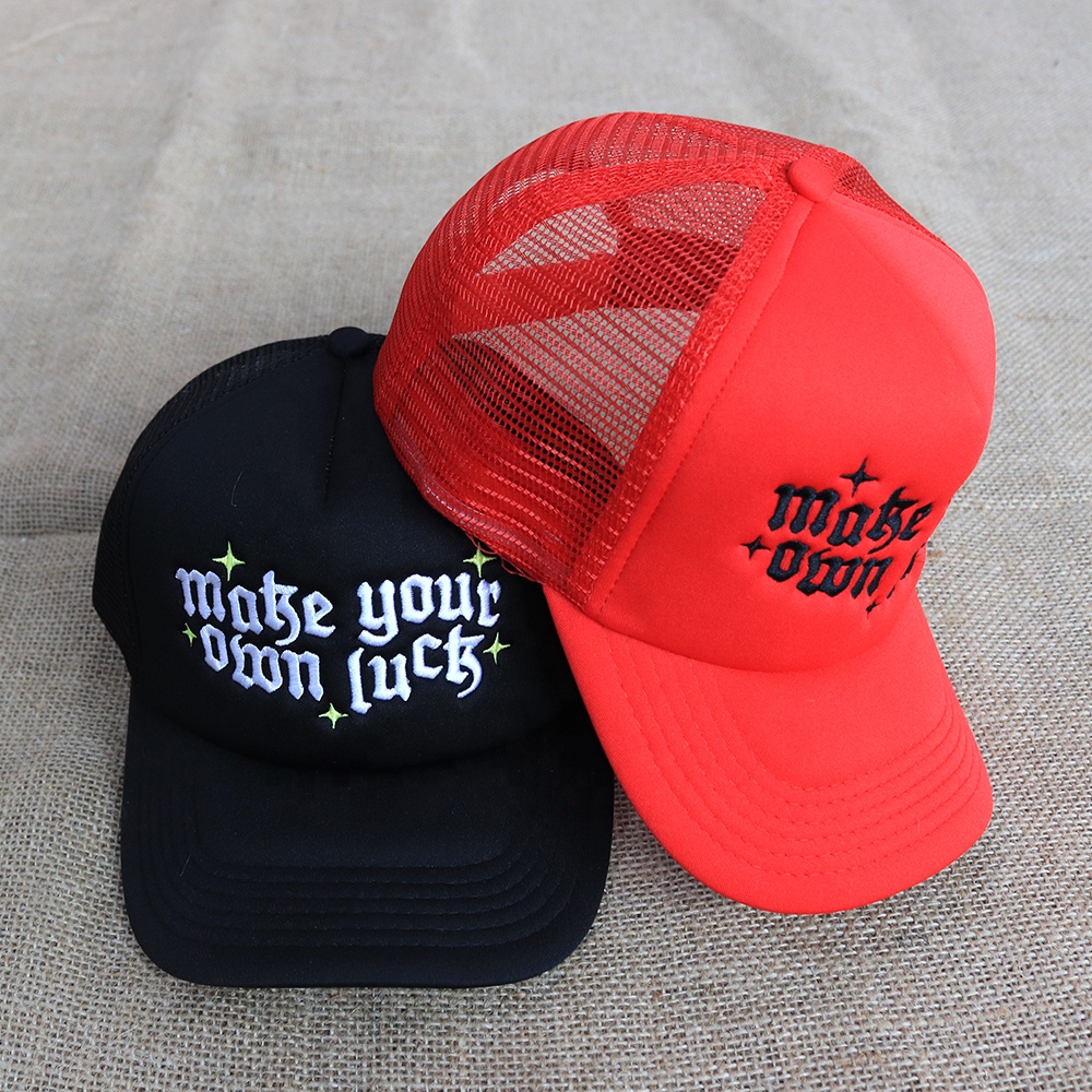 Make Your Own Luck Embroidered Foam Mesh Trucker Hat