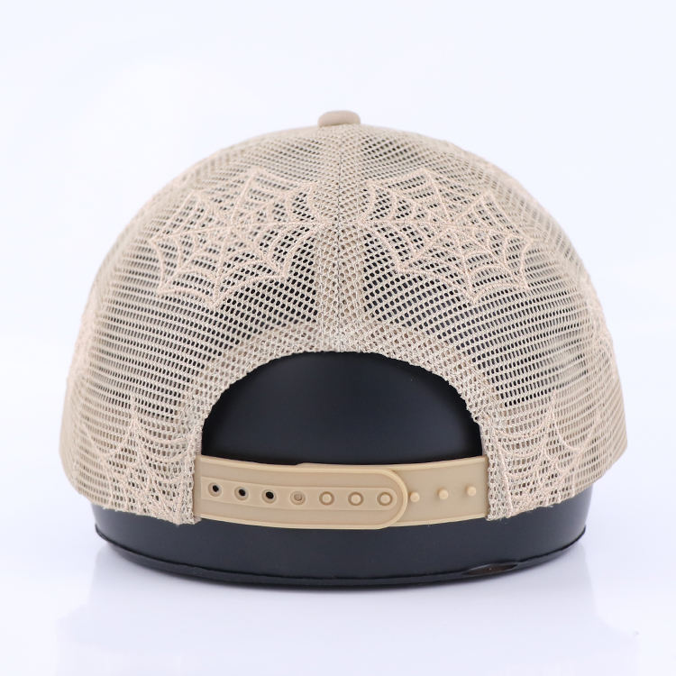 Pink and Khaki Skull Spider Web Mesh Trucker Cap