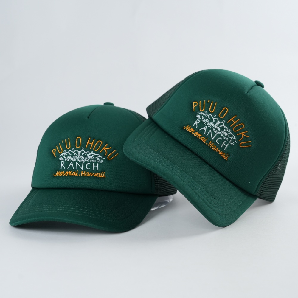 Forest Green Foam Trucker Hat with Ranch Embroidery