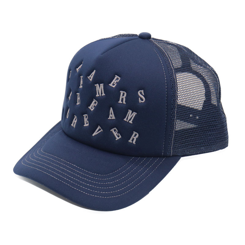 Dreamers Dream Forever Navy Blue Trucker Hat Embroidered Snapback Cap